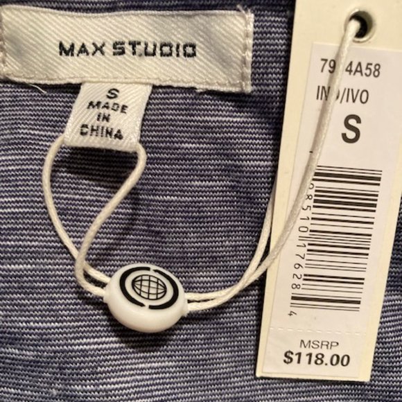 Max Studio New blue and white dress size Small - Picture 7 of 7